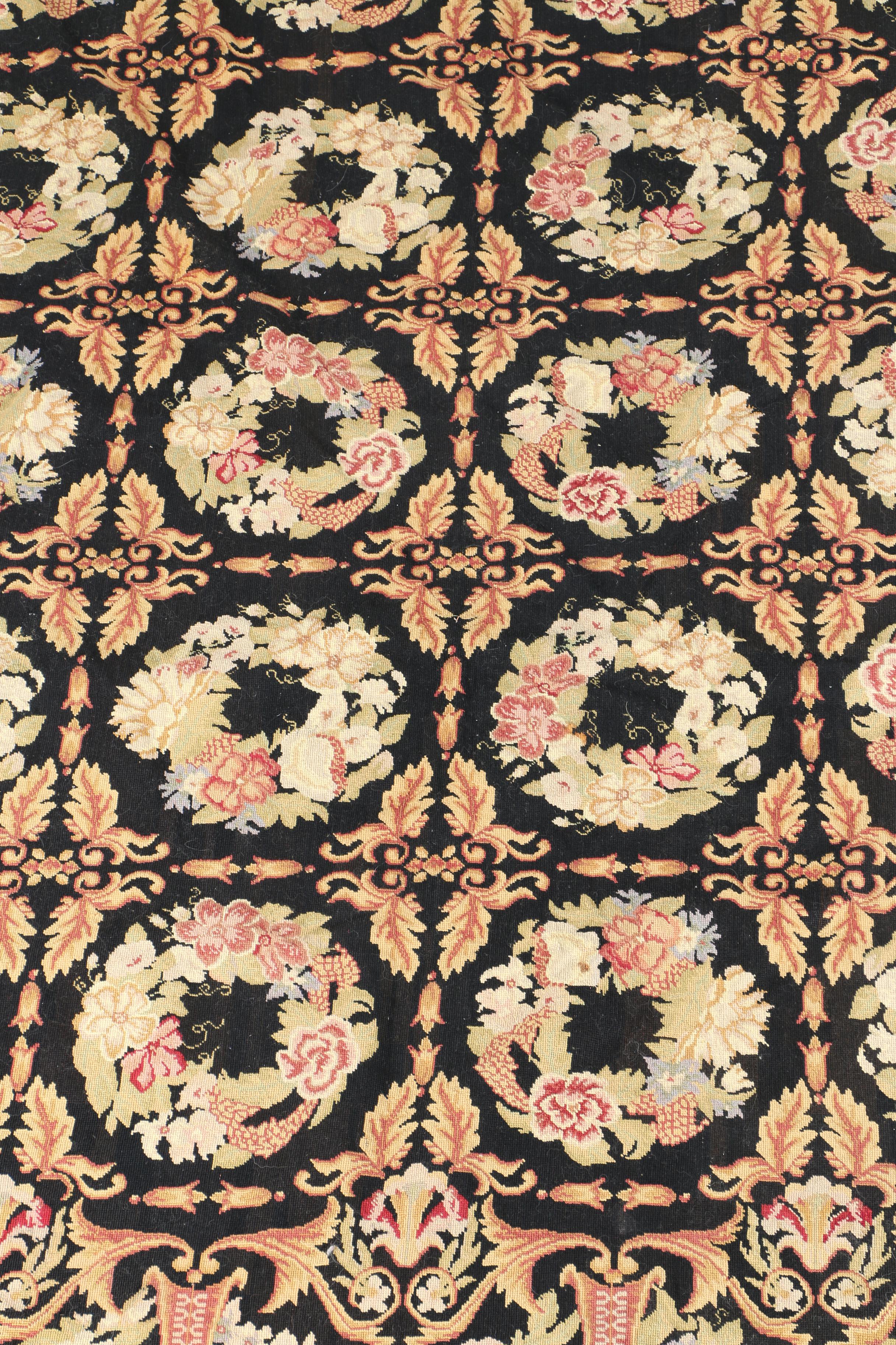 Needlepoint Floral Area Rug