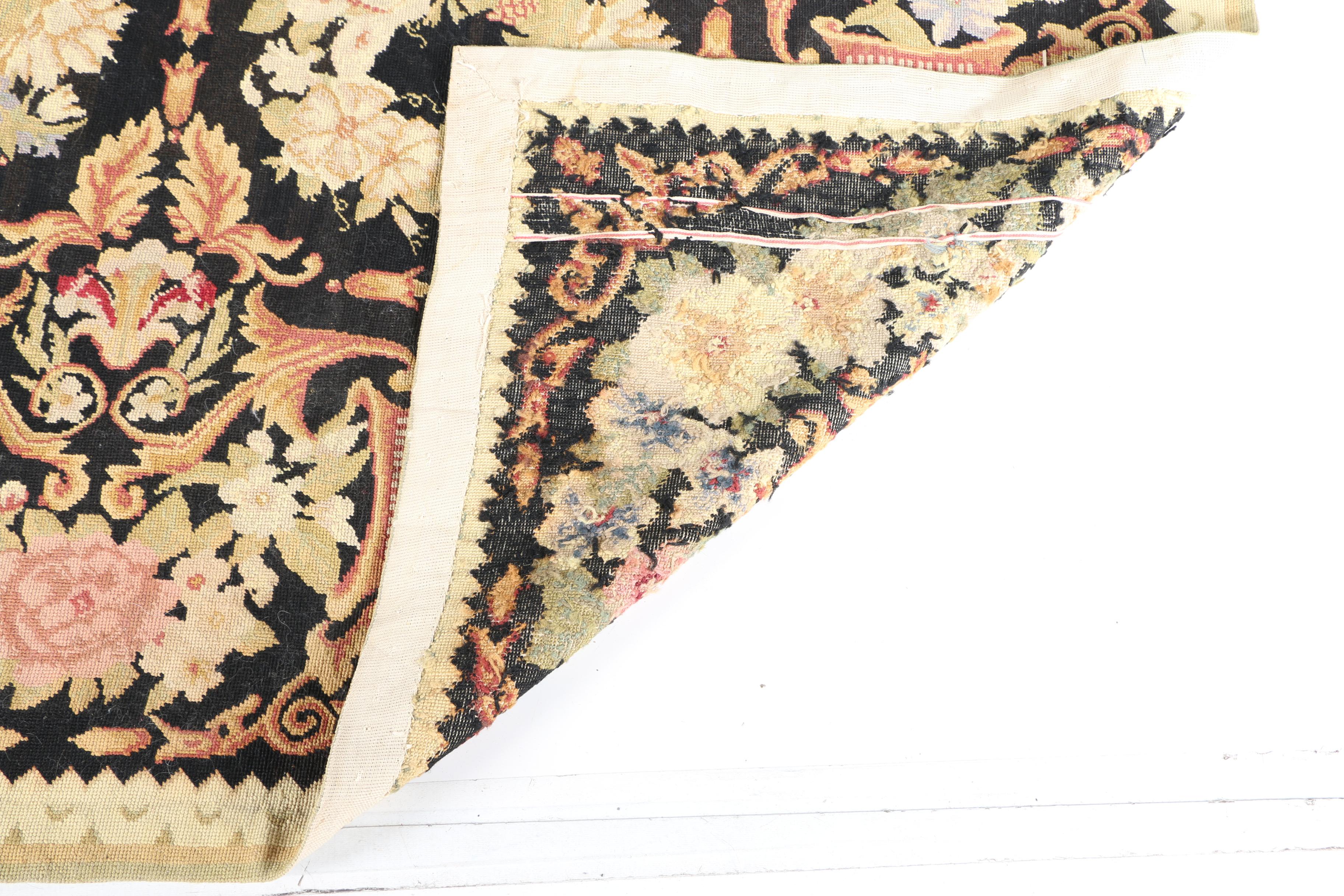 Needlepoint Floral Area Rug