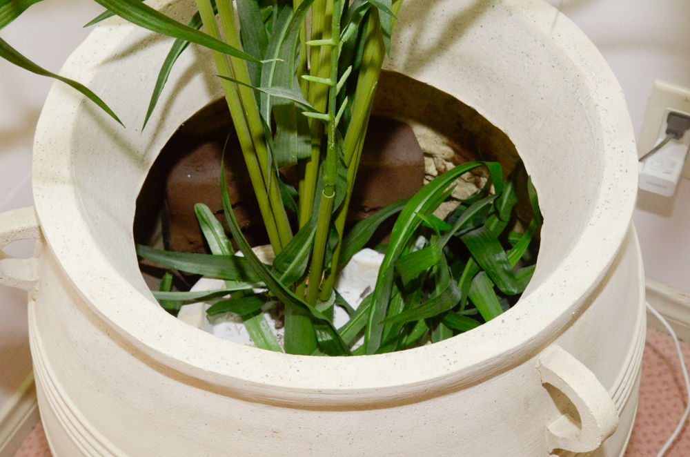 Oversize Indoor Faux Bamboo Tree in Ceramic Planter