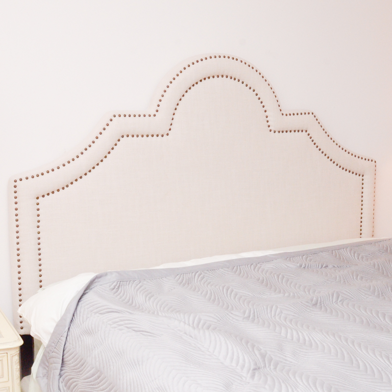 King Size Upholstered Headboard with Nailhead Trim