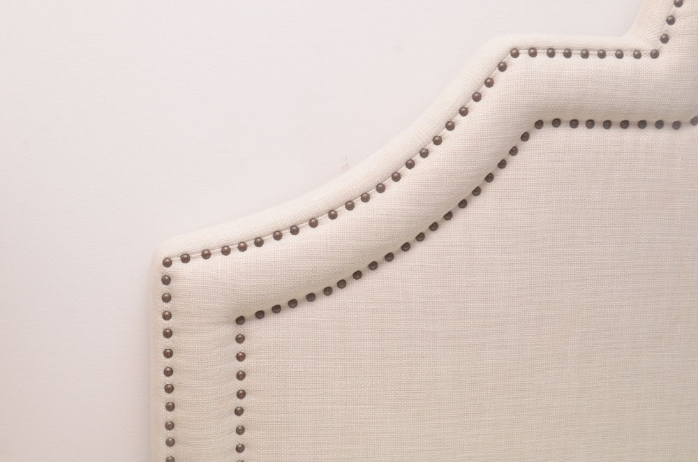 King Size Upholstered Headboard with Nailhead Trim