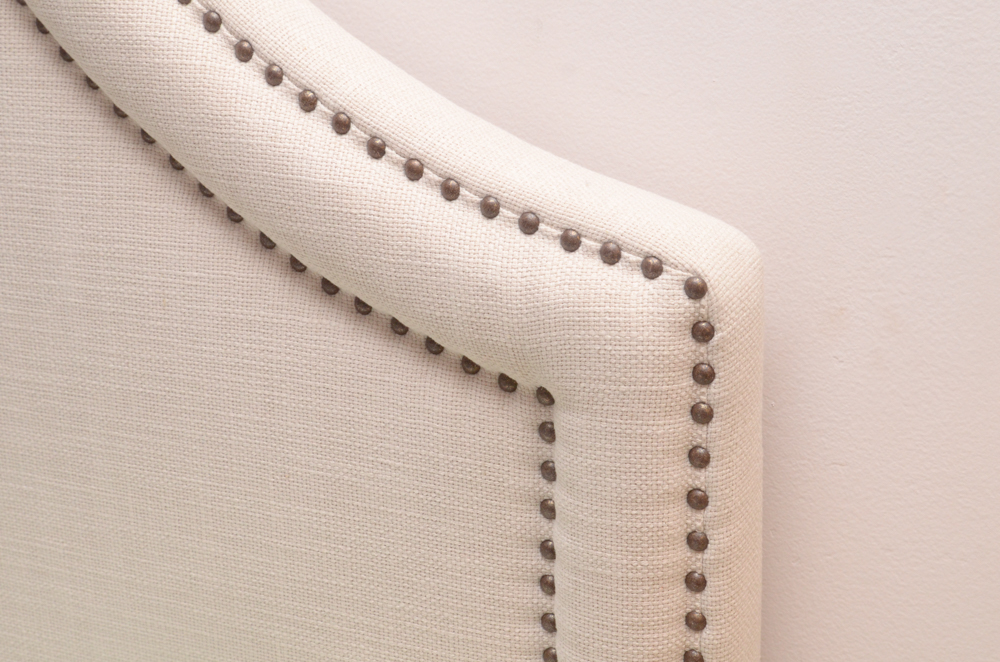 King Size Upholstered Headboard with Nailhead Trim