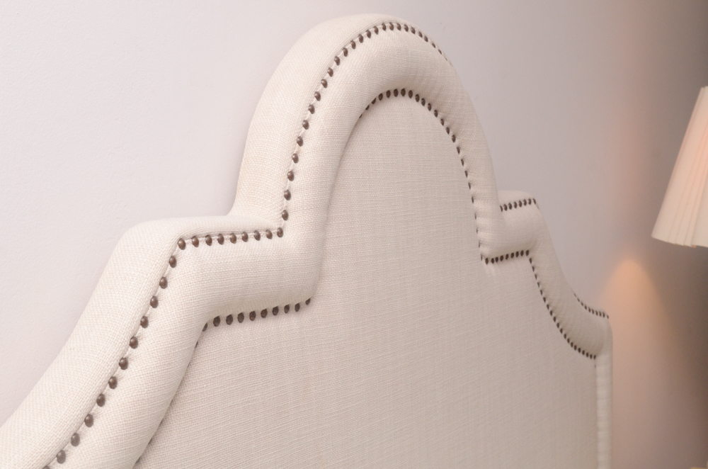 King Size Upholstered Headboard with Nailhead Trim