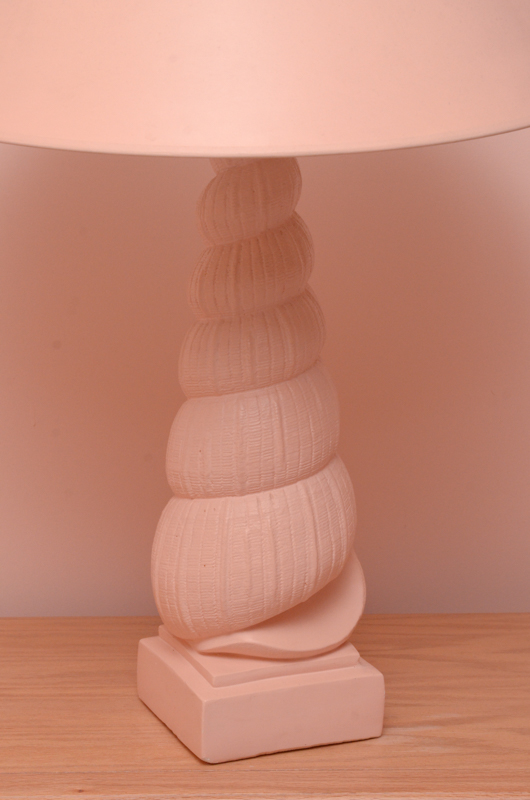 Pastel Pink Shell Table Lamp