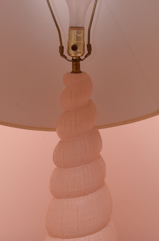 Pastel Pink Shell Table Lamp