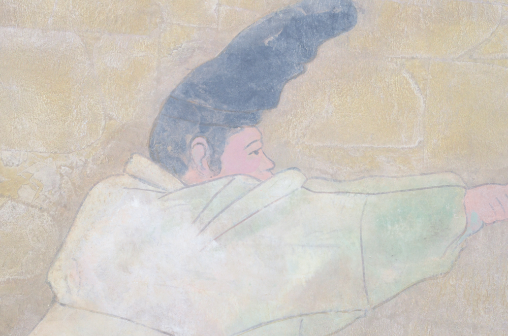 Chinese Mixed Media on Board of Figure and Running Horse