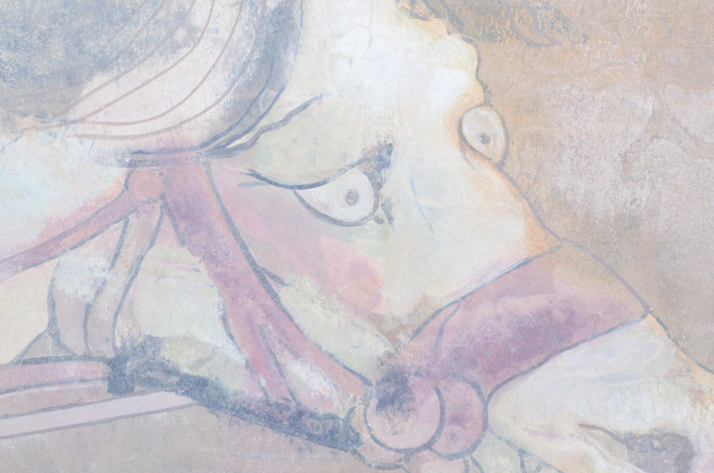 Chinese Mixed Media on Board of Figure and Running Horse