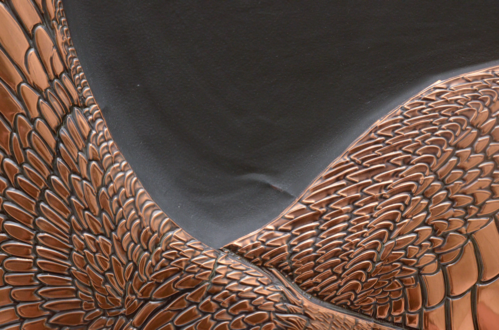 Chinese Textured Copper Tone Eagle Print