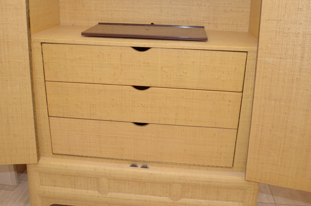 Natural Fiber Wrapped Entertainment Cabinet