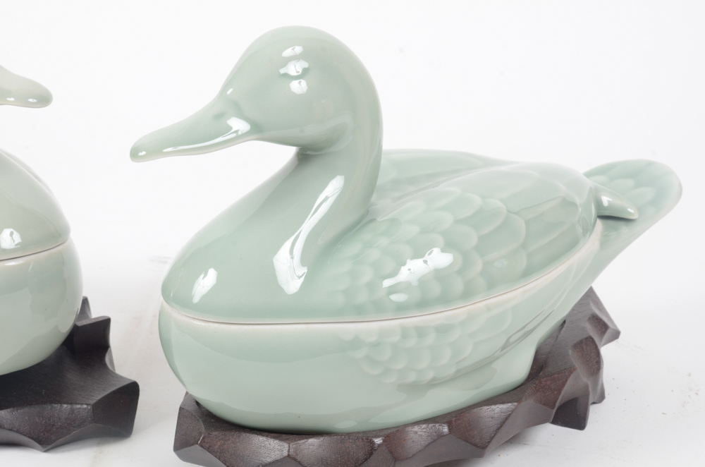Pair of Cardinal Fine Porcelain Ducks