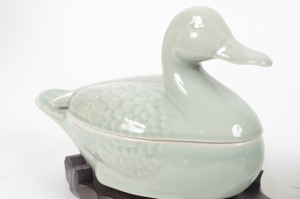 Pair of Cardinal Fine Porcelain Ducks