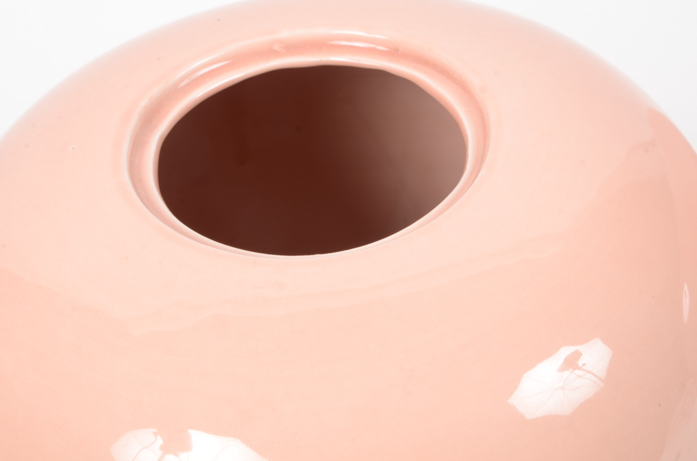 Pair of Pink Ceramic Vintage Urns
