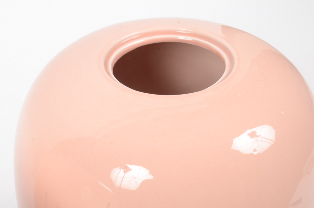 Pair of Pink Ceramic Vintage Urns