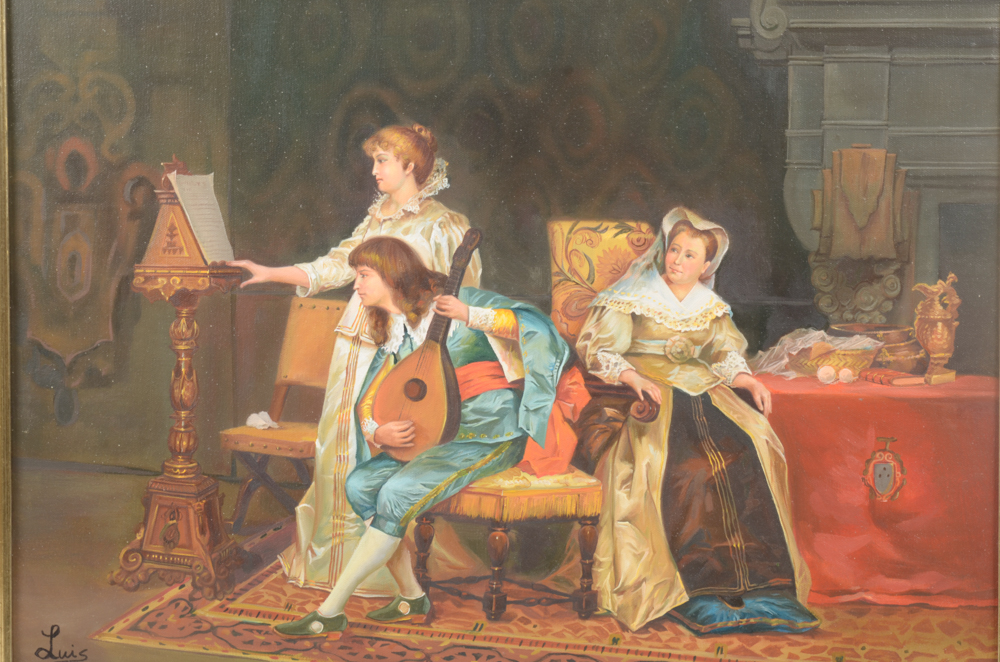 Luis Oil Painting on Canvas Genre Scene