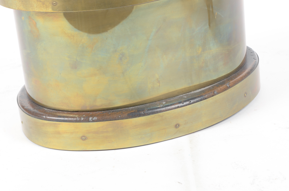 Brass Tone Box With Oyster Shell Lid