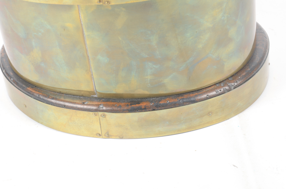 Brass Tone Box With Oyster Shell Lid