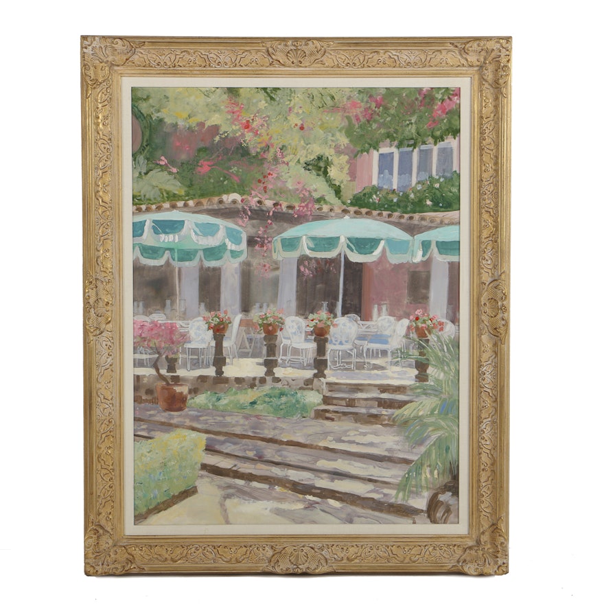 William Benecke Oil Painting on Canvas "Patio"