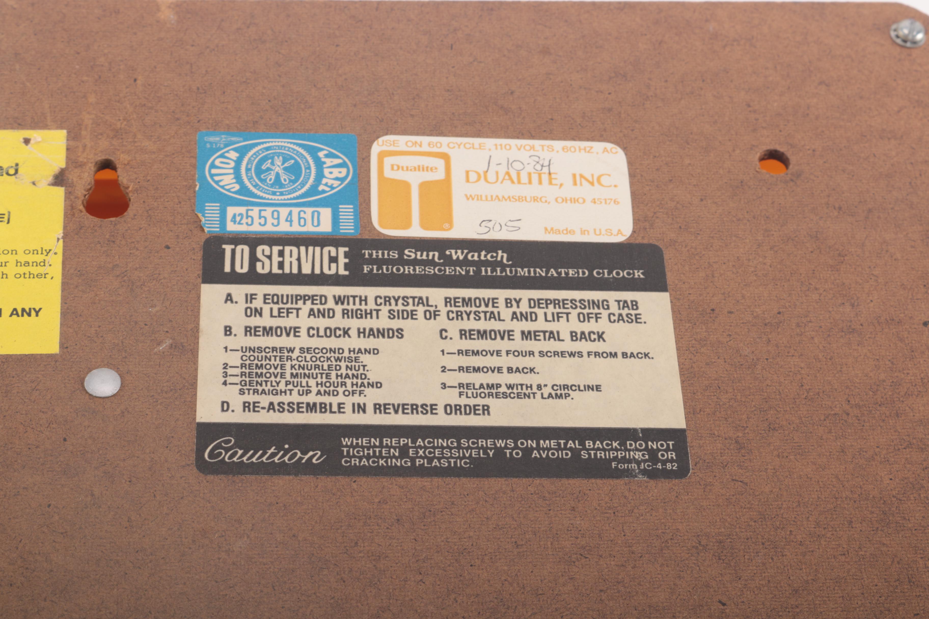 Dayton Plastic Wall Clock