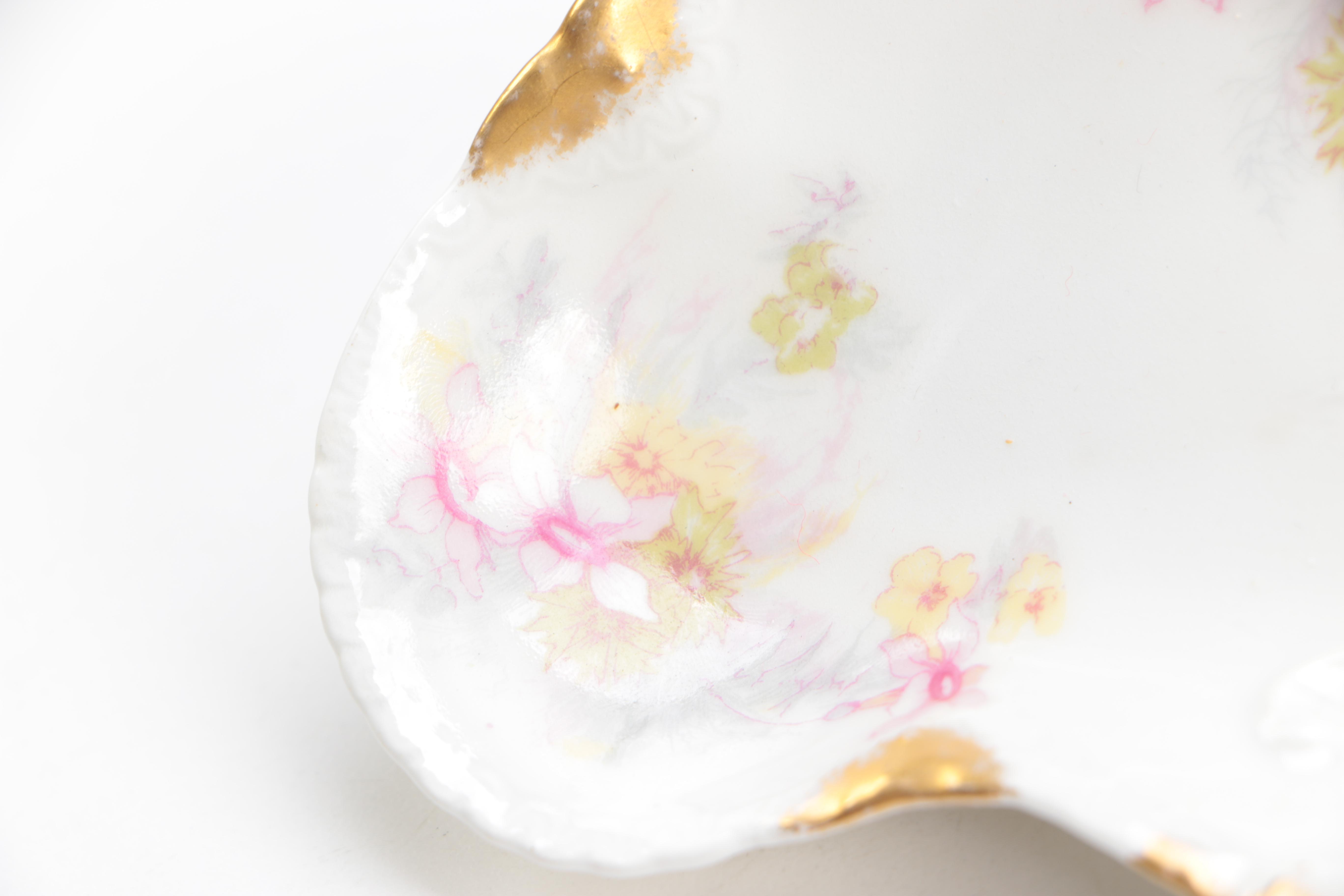 Assorted Ceramic Decor Including Haviland and Belleek