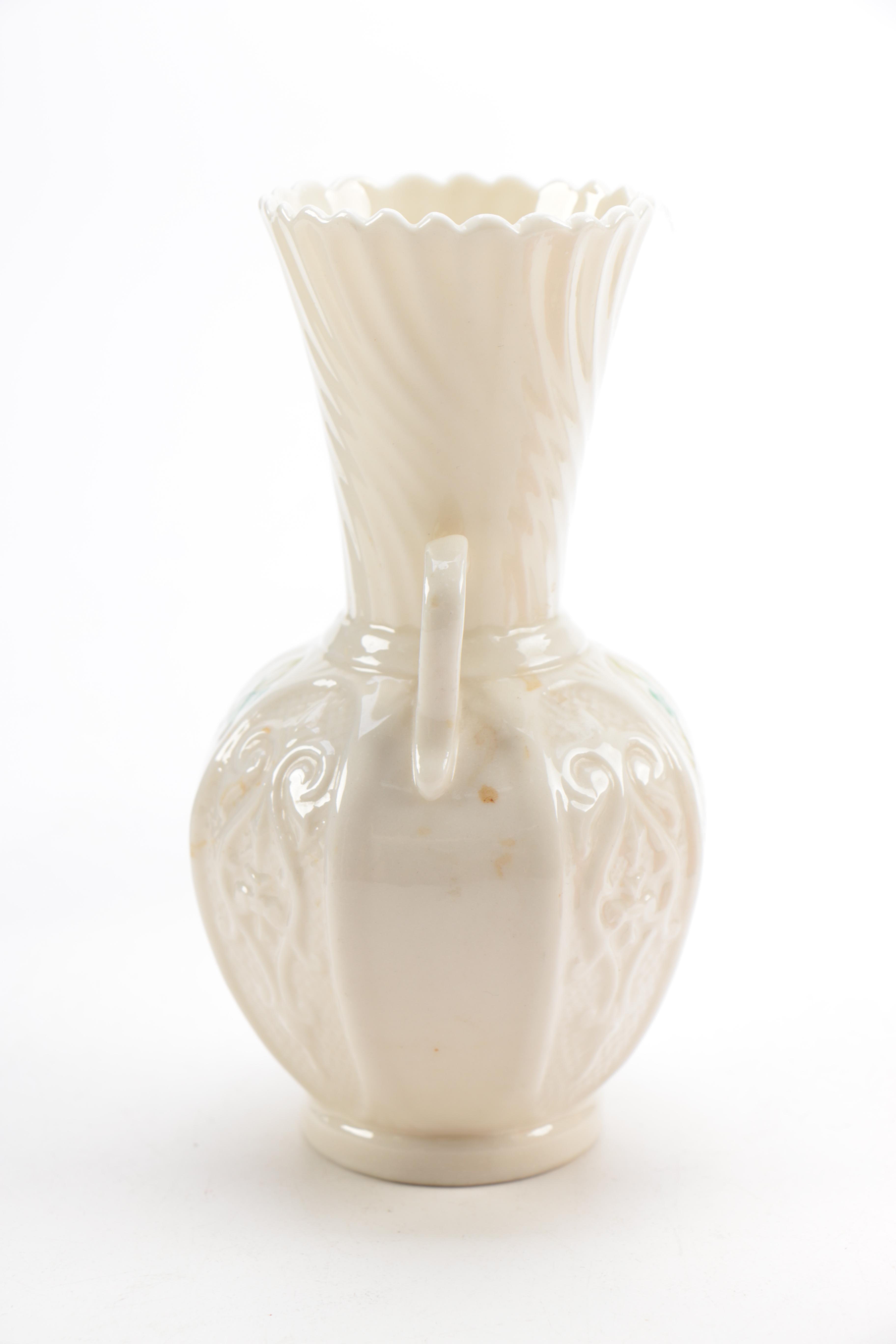 Assorted Ceramic Decor Including Haviland and Belleek