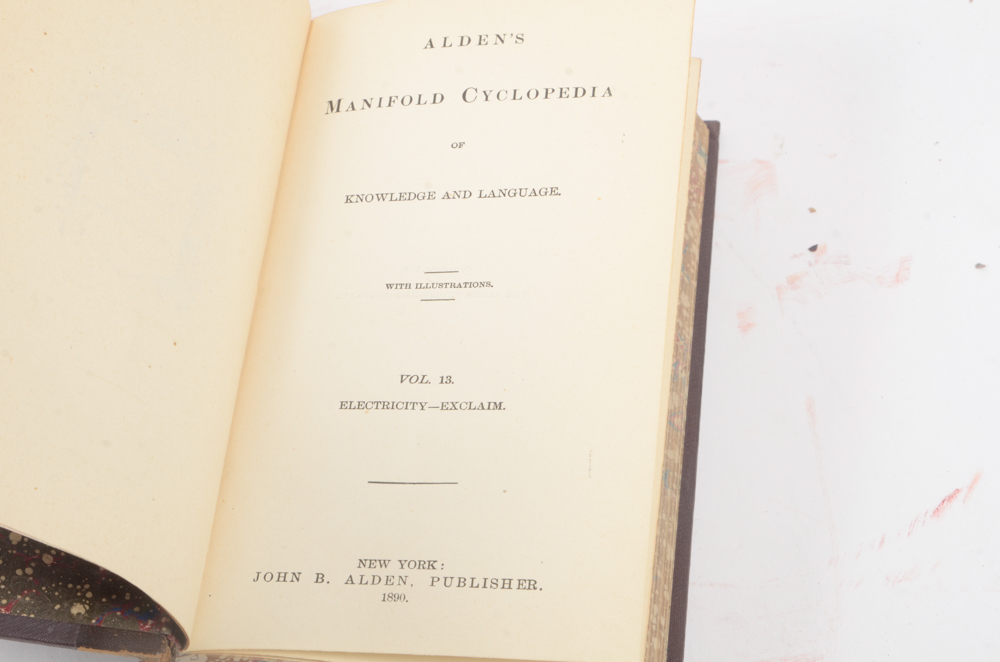 Twenty-Two Volumes of "Alden's Manifold Cyclopedia of Knowledge and Language"