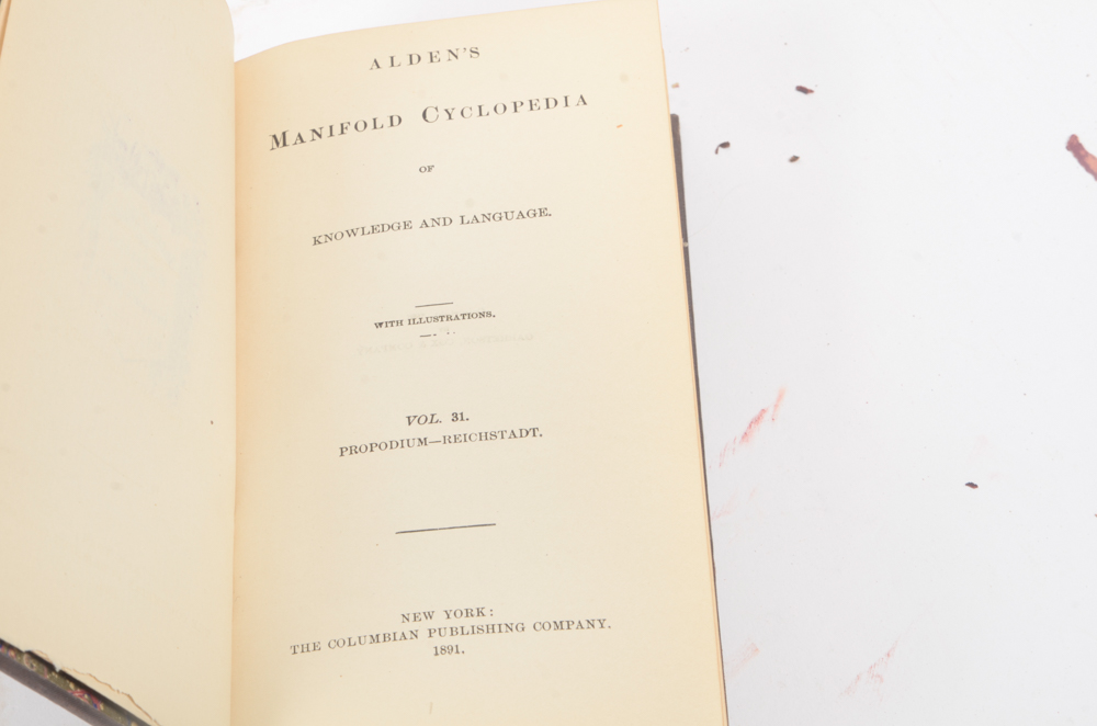 Twenty-Two Volumes of "Alden's Manifold Cyclopedia of Knowledge and Language"