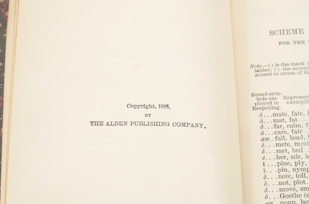 Twenty-Two Volumes of "Alden's Manifold Cyclopedia of Knowledge and Language"