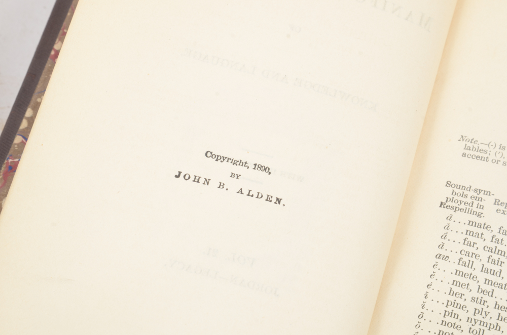 Twenty-Two Volumes of "Alden's Manifold Cyclopedia of Knowledge and Language"
