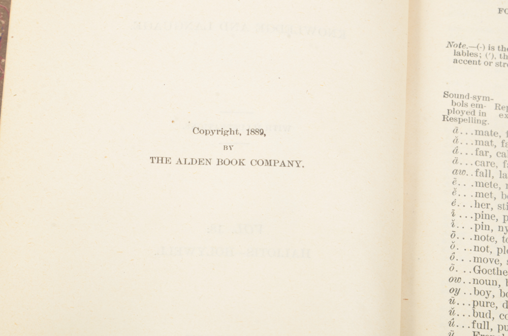 Twenty-Two Volumes of "Alden's Manifold Cyclopedia of Knowledge and Language"