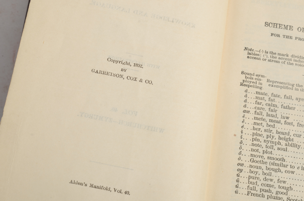 Twenty-Two Volumes of "Alden's Manifold Cyclopedia of Knowledge and Language"