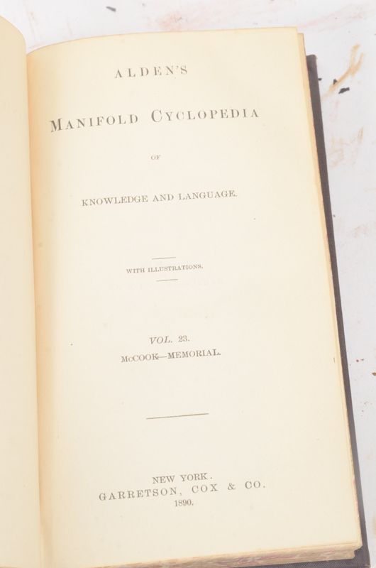 Twenty-Two Volumes of "Alden's Manifold Cyclopedia of Knowledge and Language"