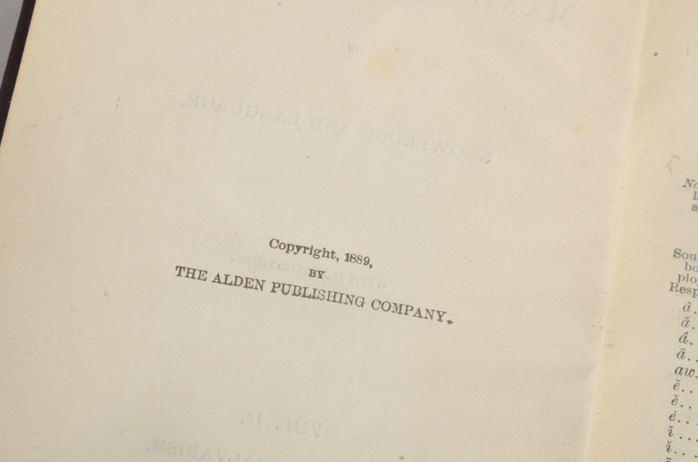 Twenty-Two Volumes of "Alden's Manifold Cyclopedia of Knowledge and Language"