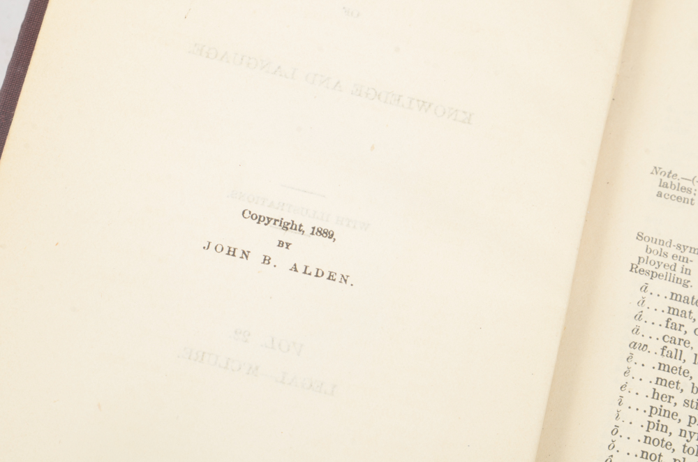 Twenty-Two Volumes of "Alden's Manifold Cyclopedia of Knowledge and Language"
