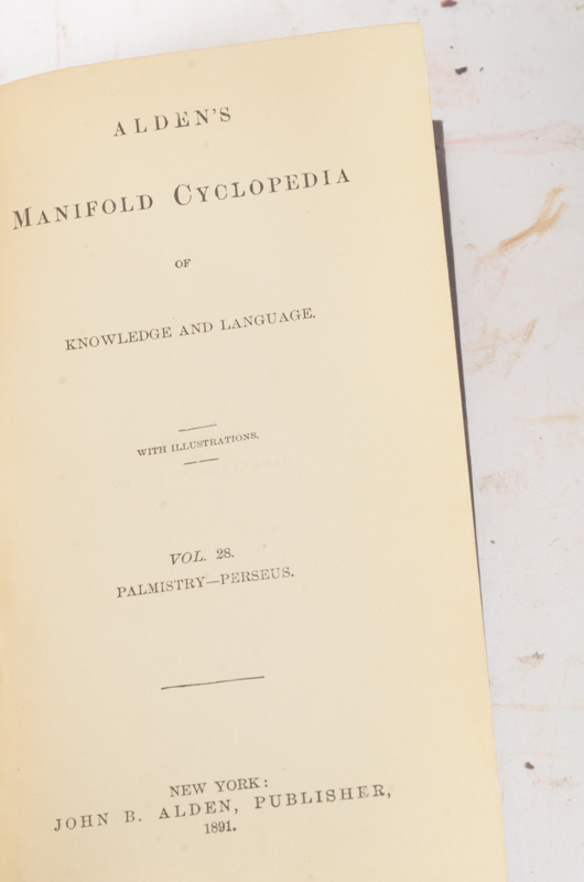Twenty-Two Volumes of "Alden's Manifold Cyclopedia of Knowledge and Language"