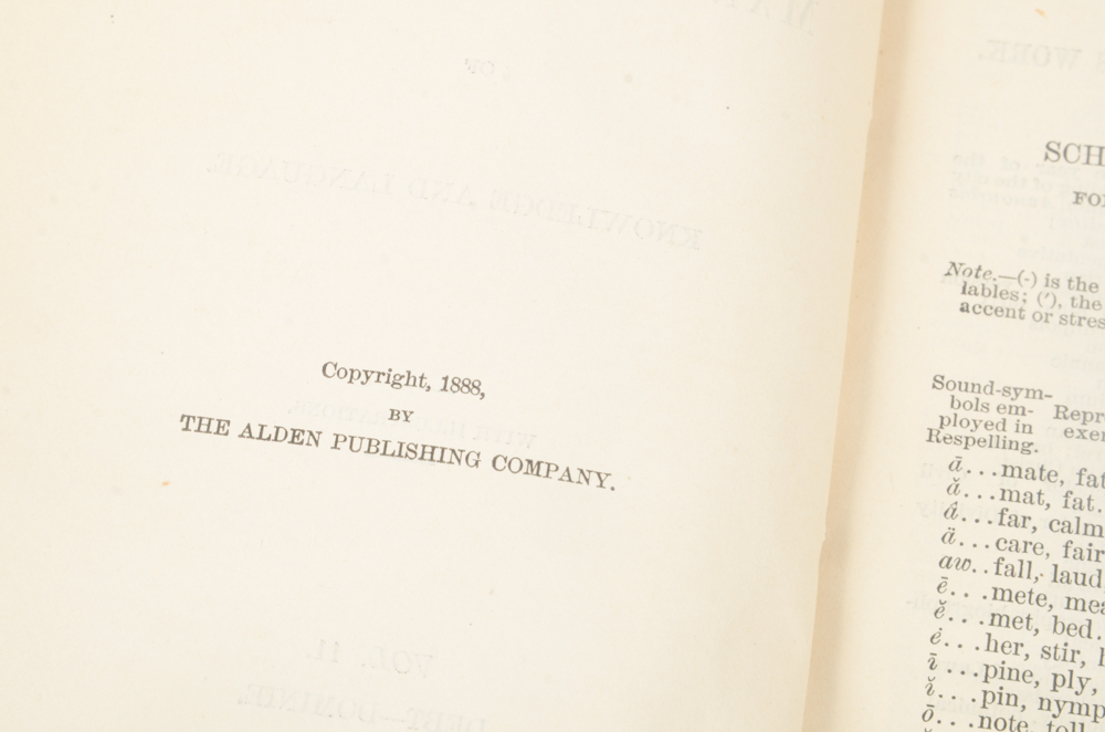 Twenty-Two Volumes of "Alden's Manifold Cyclopedia of Knowledge and Language"