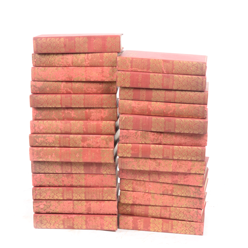 Early 20th Century Twenty-Seven Volumes of Writings by Robert Louis Stevenson