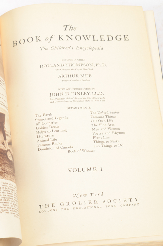 1926 Book of Knowledge Children's' Encyclopedia Set Vol. 1-20