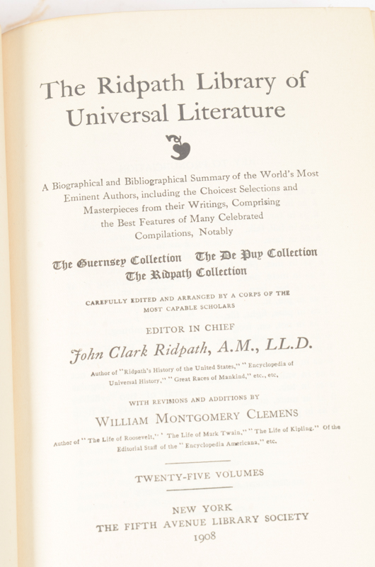 Twenty-Three Volumes of "The Ridpath Library of Universal Literature"