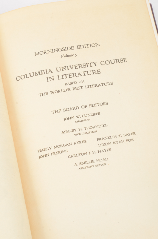1928 Eighteen Volumes of Columbia University Course in Literature