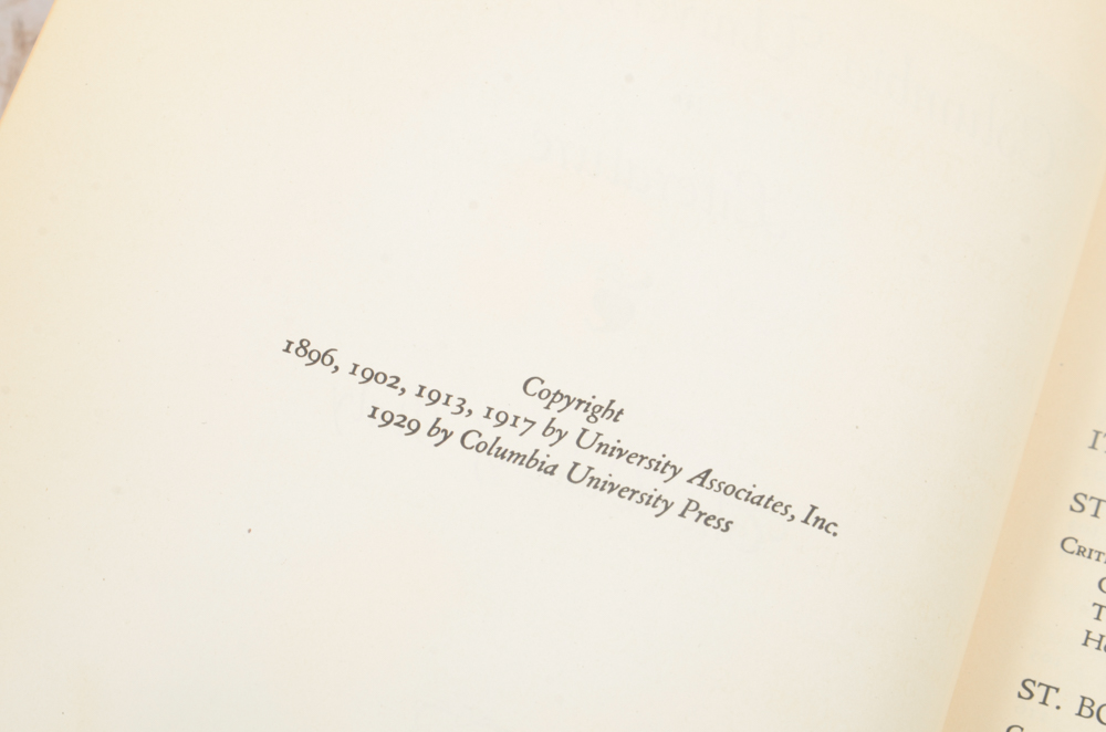 1928 Eighteen Volumes of Columbia University Course in Literature