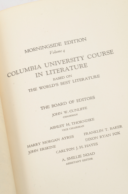 1928 Eighteen Volumes of Columbia University Course in Literature