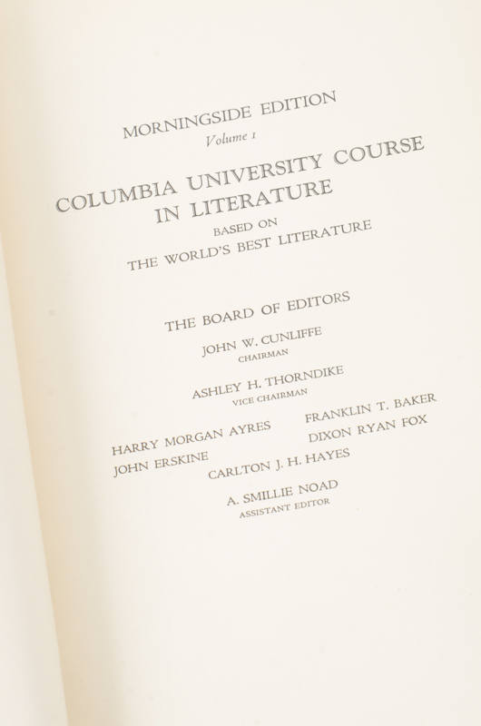 1928 Eighteen Volumes of Columbia University Course in Literature