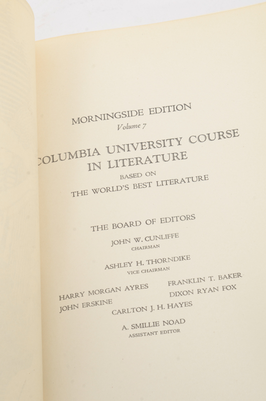 1928 Eighteen Volumes of Columbia University Course in Literature