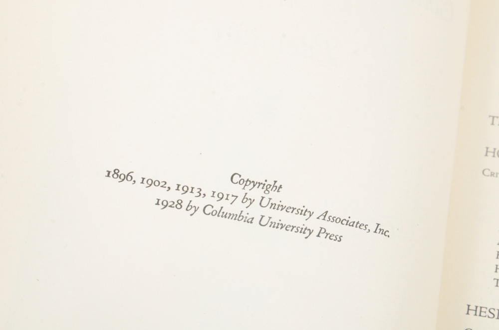 1928 Eighteen Volumes of Columbia University Course in Literature
