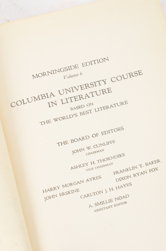 1928 Eighteen Volumes of Columbia University Course in Literature