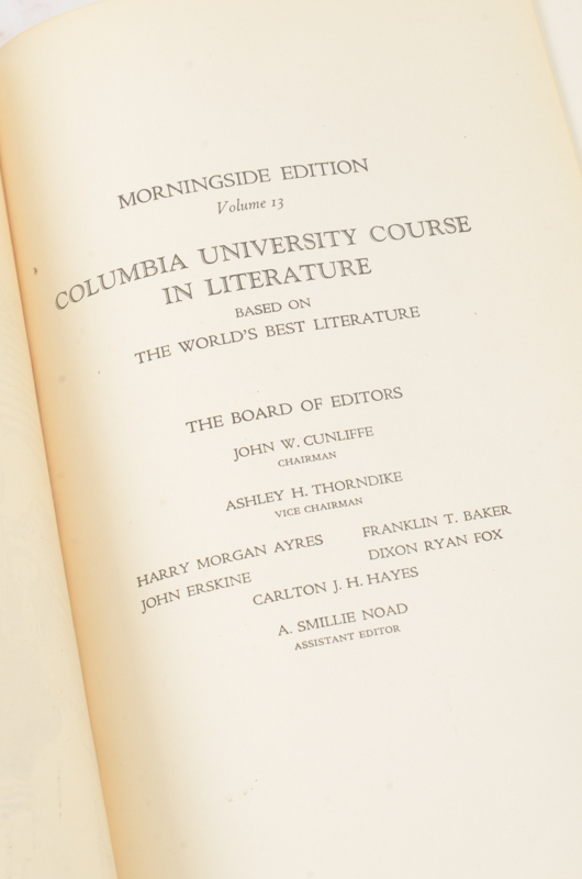 1928 Eighteen Volumes of Columbia University Course in Literature
