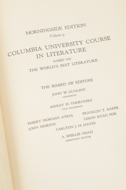 1928 Eighteen Volumes of Columbia University Course in Literature