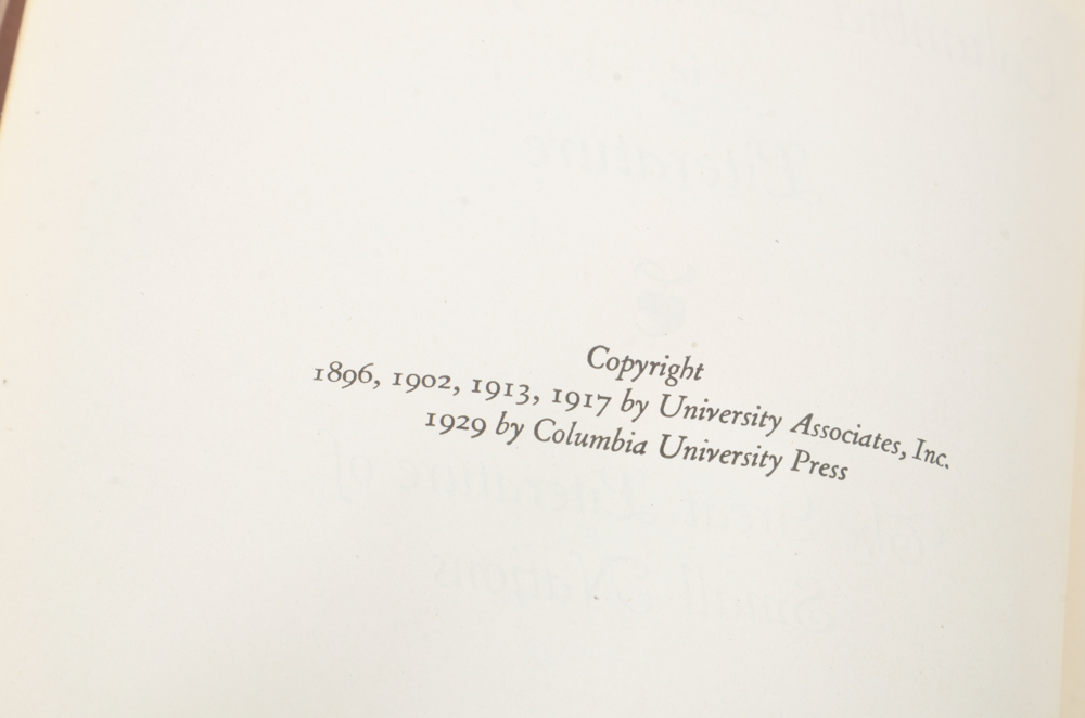 1928 Eighteen Volumes of Columbia University Course in Literature