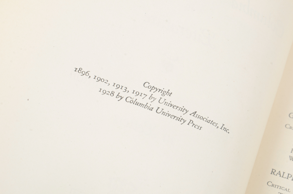 1928 Eighteen Volumes of Columbia University Course in Literature