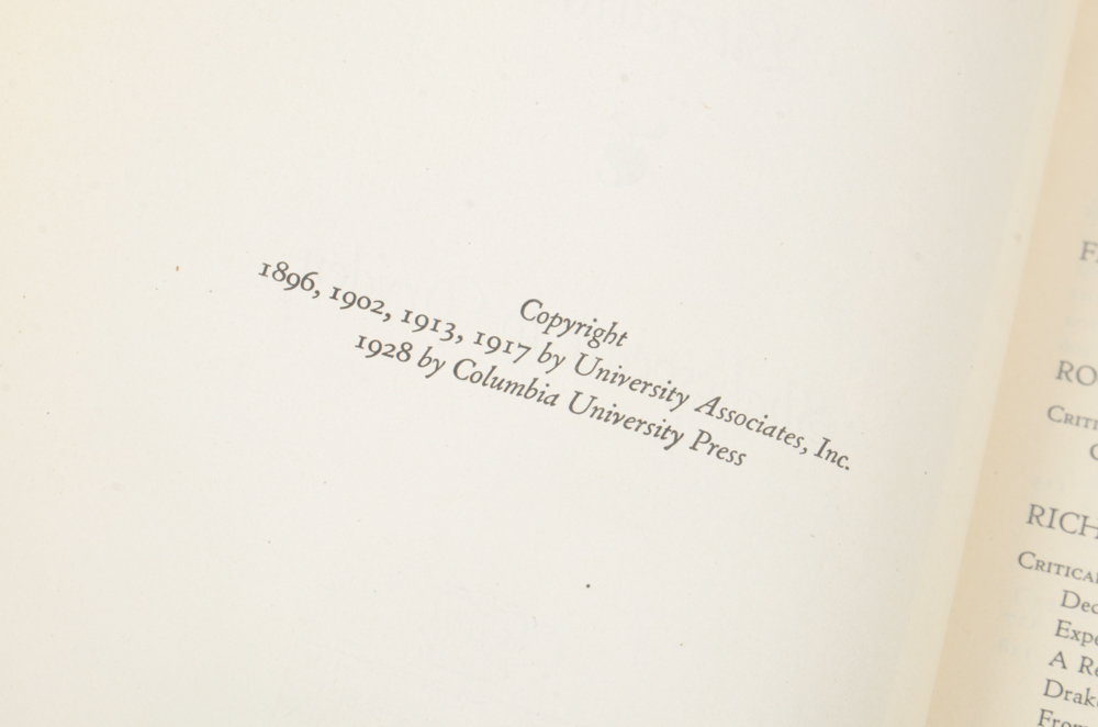 1928 Eighteen Volumes of Columbia University Course in Literature